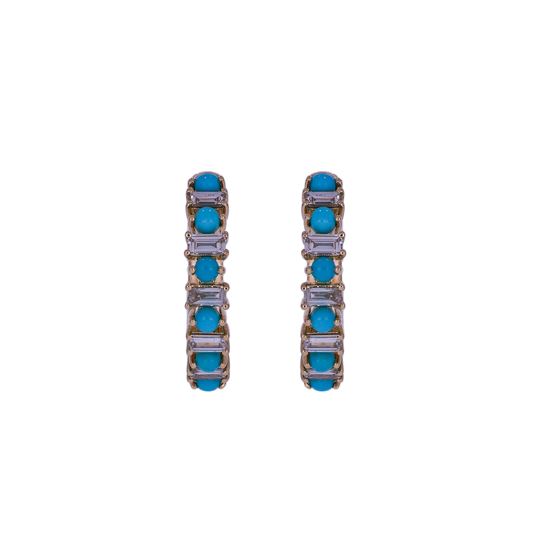EHD57671. 18K Solid Gold Diamond & Gemstone Earrings
