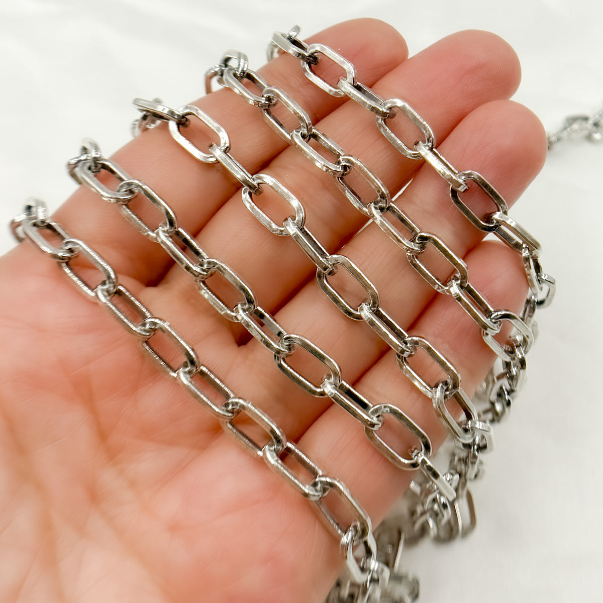 Oxidized 925 Sterling Silver Flat Oval Link Chains