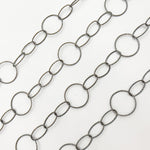 Load image into Gallery viewer, Y32BR. Black Rhodium Sterling Silver Diamond Cut Round and Oval Link Chain
