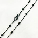 Load image into Gallery viewer, 120KPLP3BR. Sterling Silver Black Necklace Satellite
