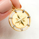 Load image into Gallery viewer, DP466. Diamond Sterling Silver Round Star Pendant
