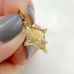 Load image into Gallery viewer, 14K Solid Gold Diamond Shape Charm with Diamonds and Gemstones. KG193
