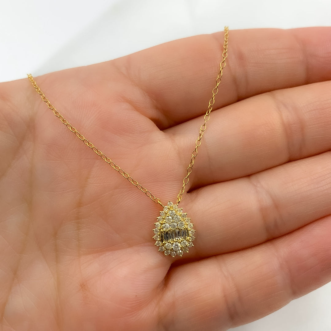 14k Solid Gold Diamond  Necklace. NFF71234