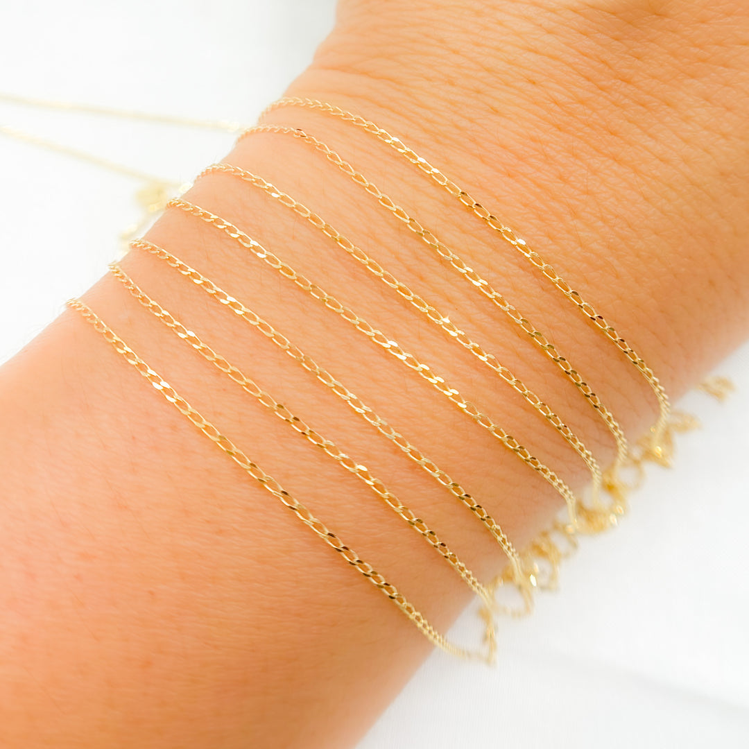 028GRT2byFt. 14K Solid Gold Long Curb Chain