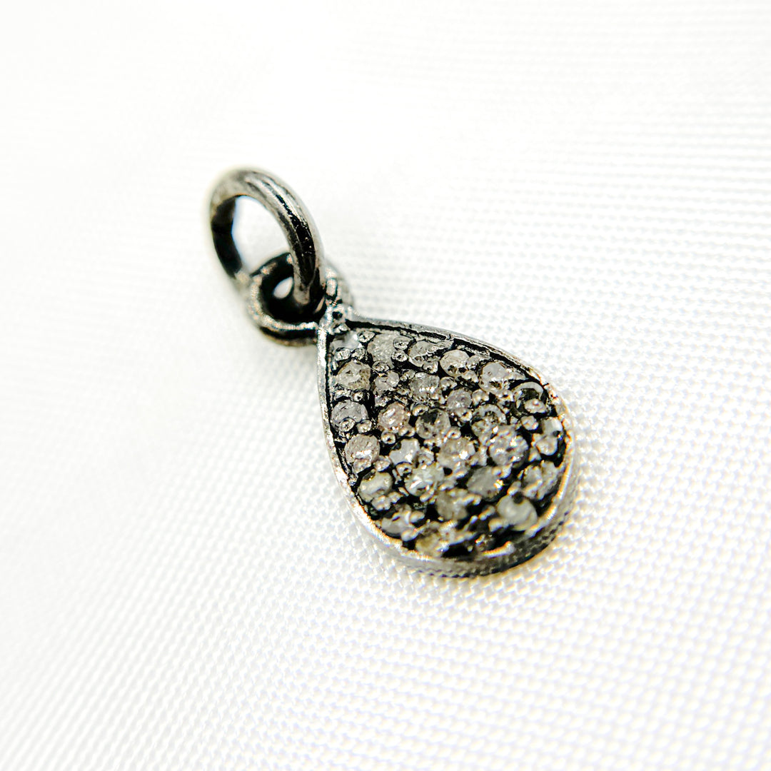 DC297. Diamond Sterling Silver Drop Charm