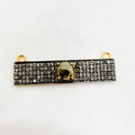 Load image into Gallery viewer, DC10. Silver Diamond and Gemstone Rectangle Connector
