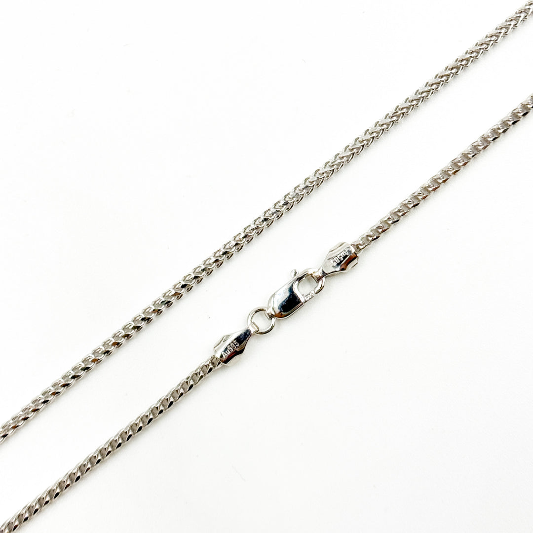 050FRDTL426WG. 14K White Solid Gold Franco Link Chain