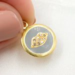 Load image into Gallery viewer, DC043A. Diamond Sterling Silver Round Lips Enamel Charm
