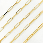 Load image into Gallery viewer, Gold Plated 925 Sterling Silver Flat Paperclip Chains