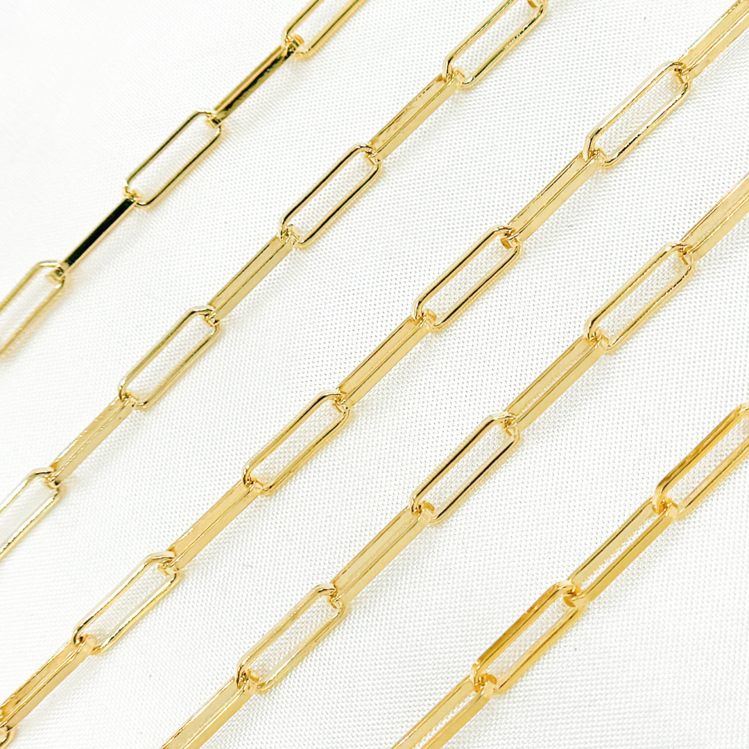 Gold Plated 925 Sterling Silver Flat Paperclip Chains
