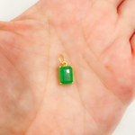 Load image into Gallery viewer, Solid Gold Emerald Rectangle Charm
