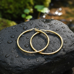 Load image into Gallery viewer, GER82. 14K Solid Gold Hollow Hoop Earrings