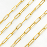 Load image into Gallery viewer, Gold Plated Matt 925 Sterling Silver Paperclip ChainS
