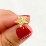 Load image into Gallery viewer, DE035. Diamond Sterling Silver Star Studs
