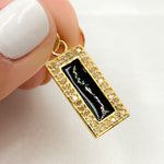 Load image into Gallery viewer, DC097A. Diamond Sterling Silver Rectangle Enamel Pendant
