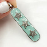 Load image into Gallery viewer, DP465A. Diamond Sterling Silver Oval Stars Enamel Pendant
