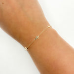 Load image into Gallery viewer, BR5086. 14k Solid Yellow Gold Cross Link Bracelet