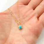 Load image into Gallery viewer, 14k Solid Gold Diamond and Turquoise Charm. PN113006Y14TQ1
