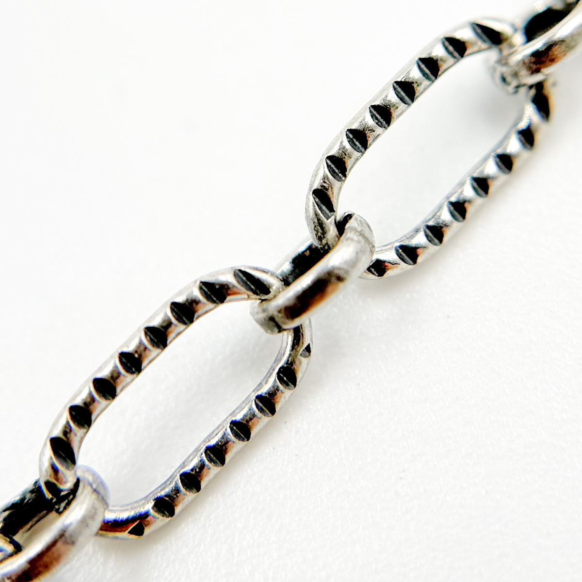 Oxidized Sterling Silver Chain with Hammered Links