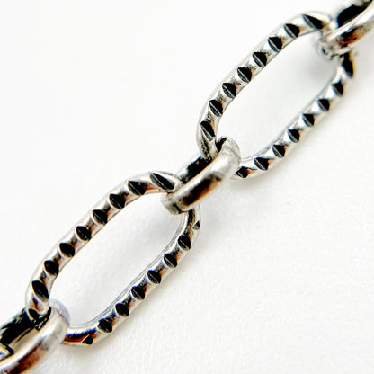 Oxidized Sterling Silver Chain with Hammered Links