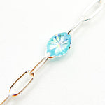 Load image into Gallery viewer, Shop Silver Sky Blue Opal Color Enamel Cable Chain
