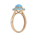 Load image into Gallery viewer, CR96844TQ7X518K. 18K Solid Gold Diamond and Turquoise Ring