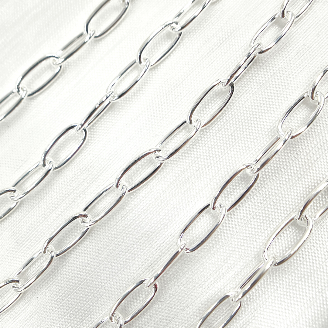 925 Sterling Silver Oval Cable Link Chain. V14SS