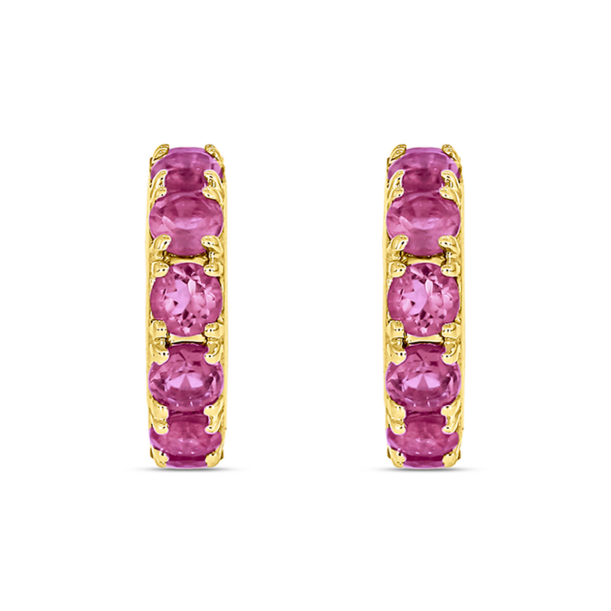 CMZ00096N. 14K Solid Gold Natural Gemstone Round Ring Slider