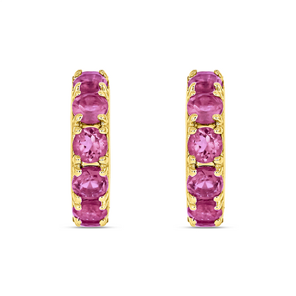 CMZ00096N. 14K Solid Gold Natural Gemstone Round Ring Slider