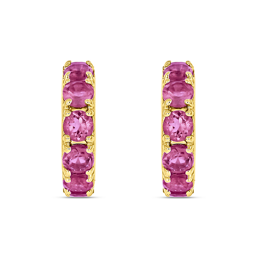 CMZ00096N. 14K Solid Gold Natural Gemstone Round Ring Slider