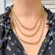 14K Solid Gold Hollow Cable Link Chain