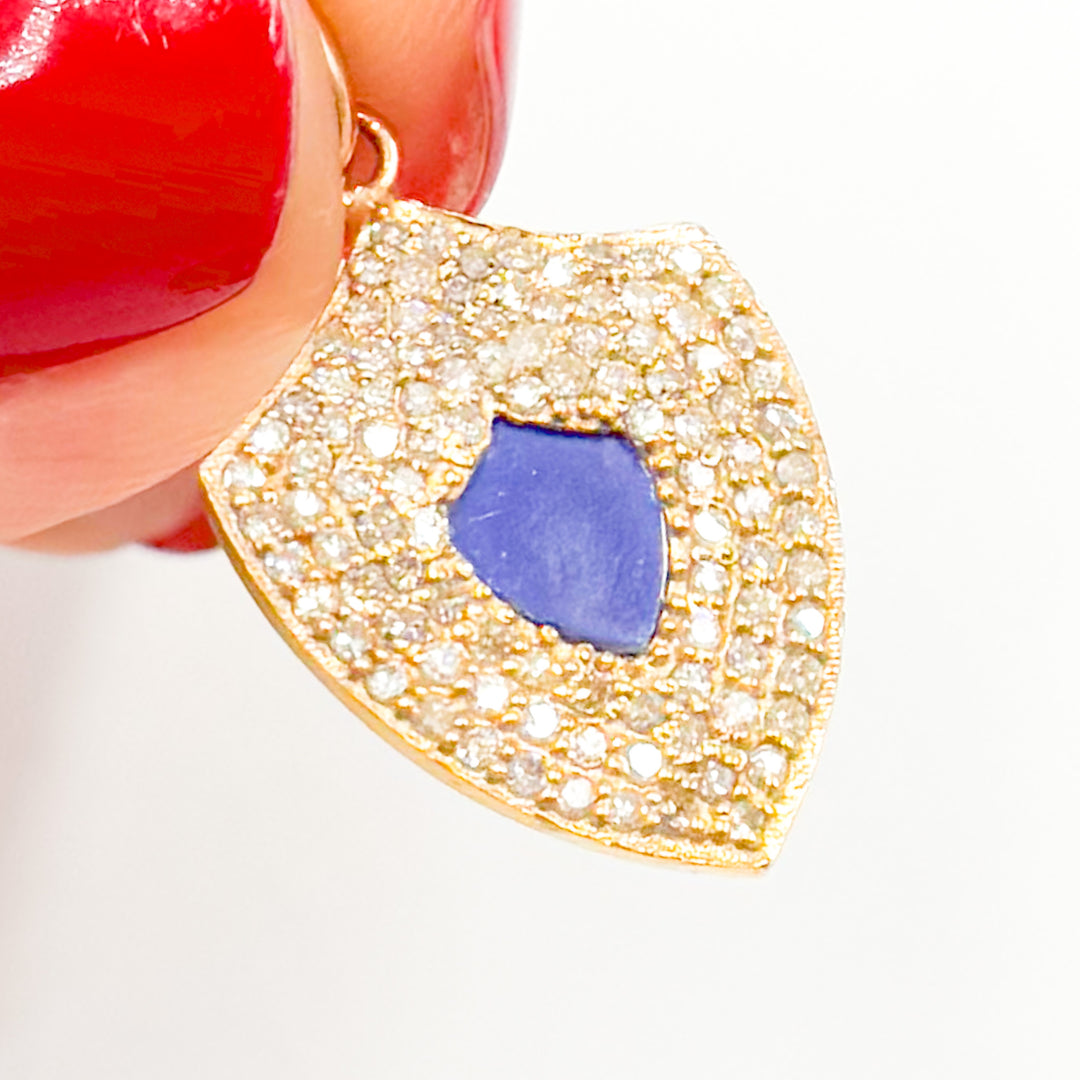 Solid Gold Shield Pendants