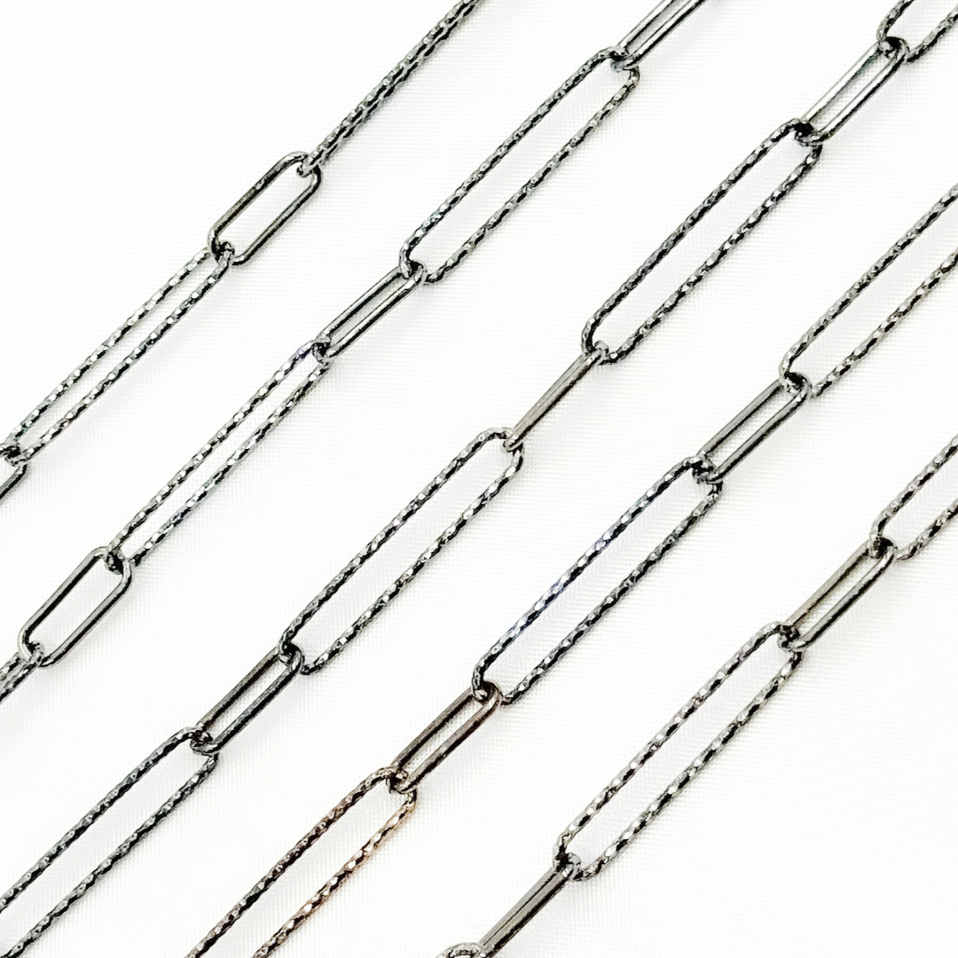 Black Rhodium 925 Sterling Silver Paperclip Chains