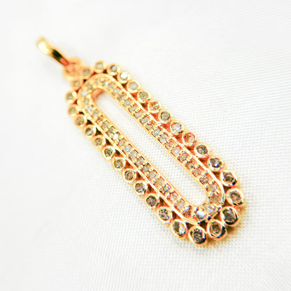 DP2007. Diamond Sterling Silver Oval Pendant