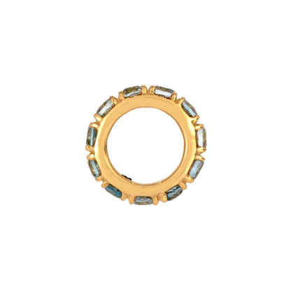 14K Solid Gold Gemstone Round Rings