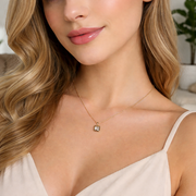 CMJ00352. 14K Solid Gold Square-Shaped Lab Diamond Charm