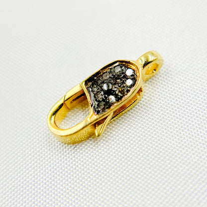 DC616. Diamond Sterling Silver Lobster Clasp