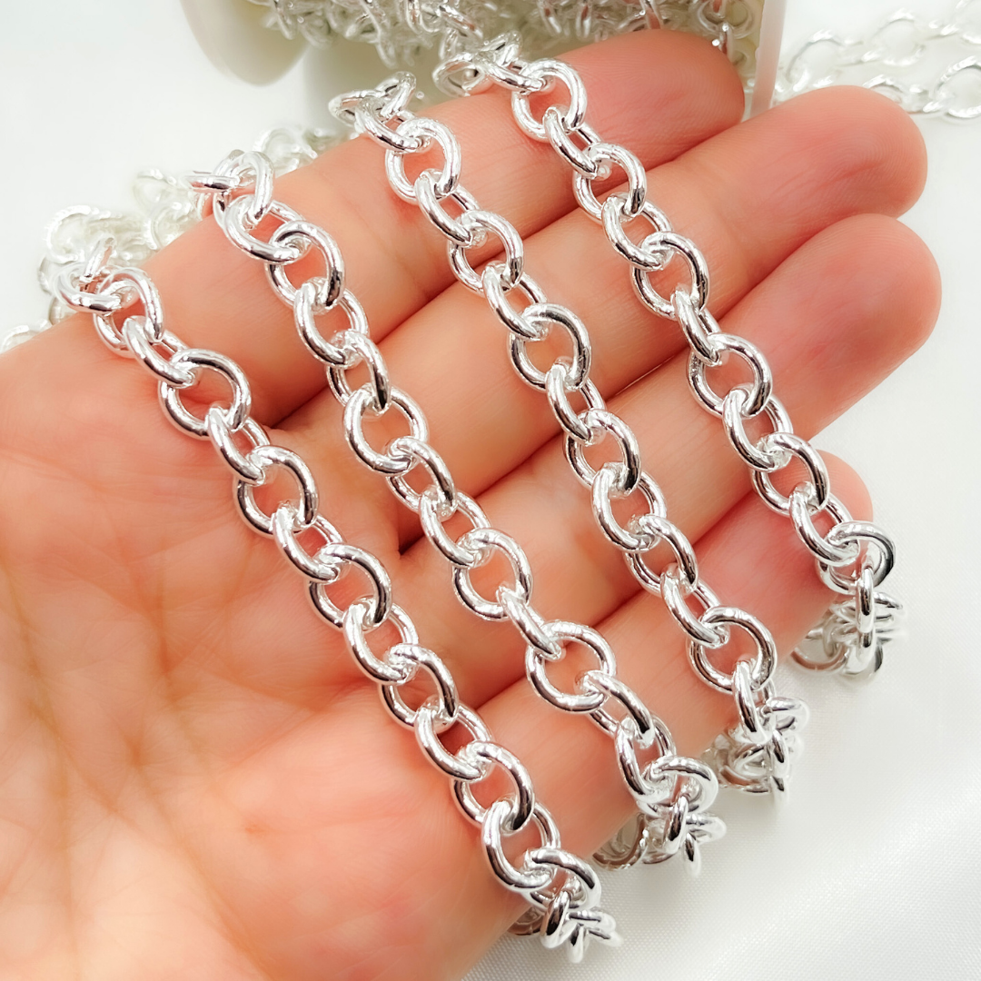 V69SS. Sterling Silver Smooth Hollow Circle Link Chain.
