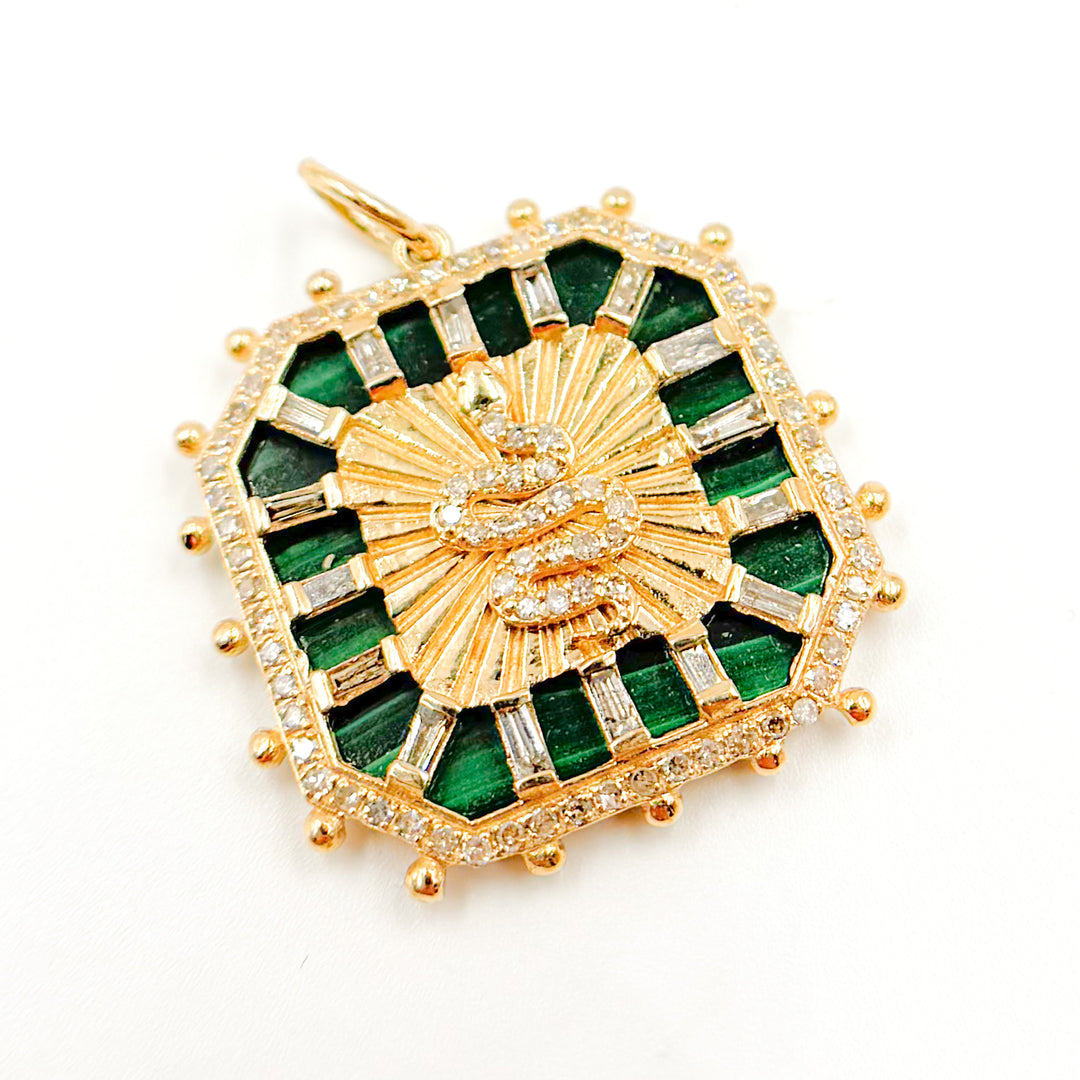 Shop Now Gold Square Snake Pendant