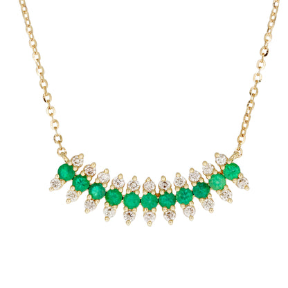 NFE71567. 14K Solid Gold Diamond and Gemstone Necklace