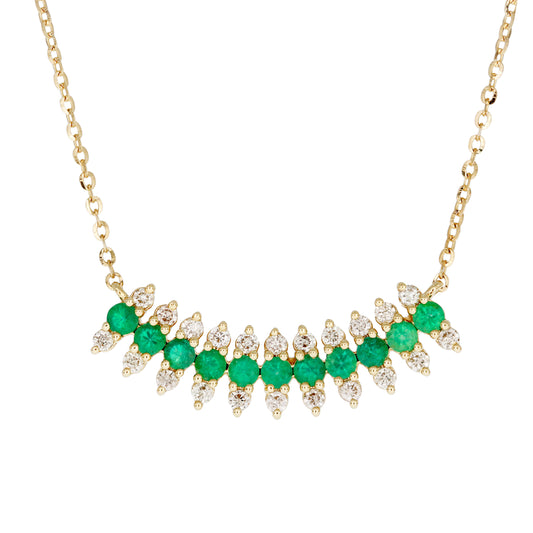 NFE71567. 14K Solid Gold Diamond and Gemstone Necklace