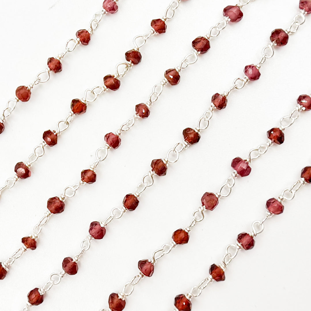 Shop Garnet White Sterling Silver Wire Chain