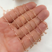 14K Rose Gold Tube Chain