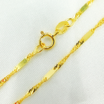 Load image into Gallery viewer, 14K Solid Gold Satellite Bar Finished Necklace. 026G2SBASIT2
