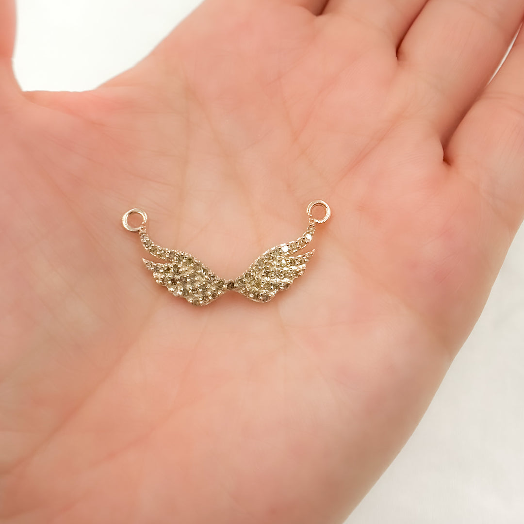 DC436. Diamond Sterling Silver Wing Pendant