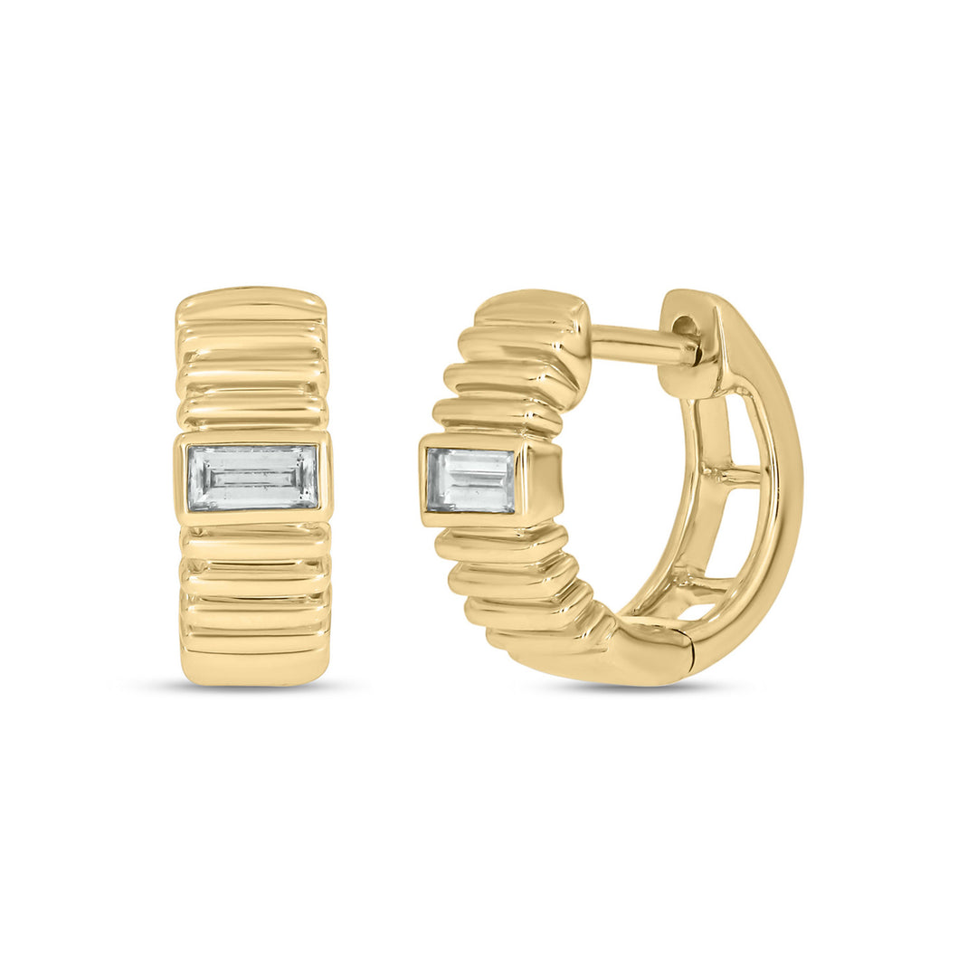 EHZ57170. 14k Solid Gold Gemstone Huggies