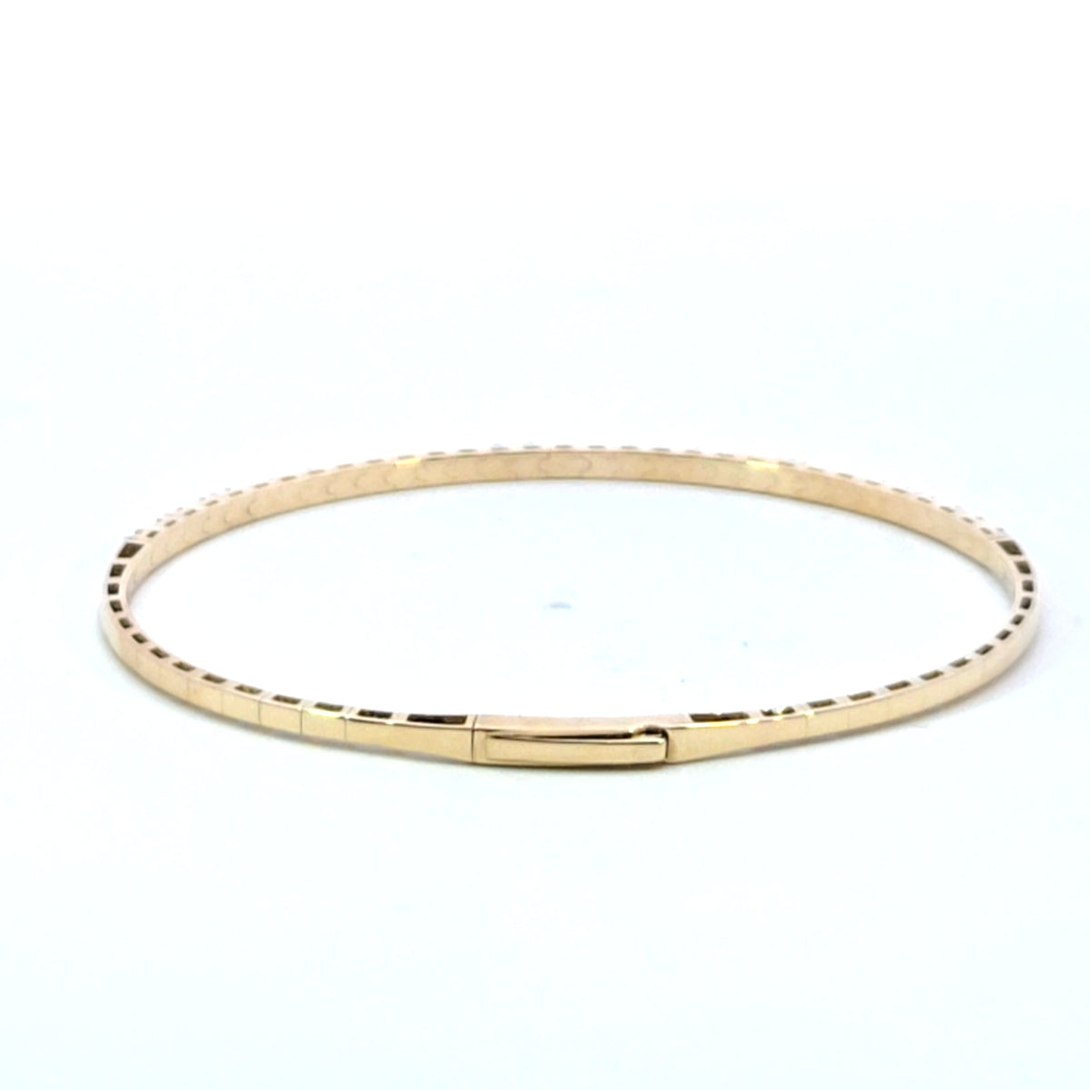 BNH68545. 14K Solid Yellow Gold Diamond and Gemstone Bangle
