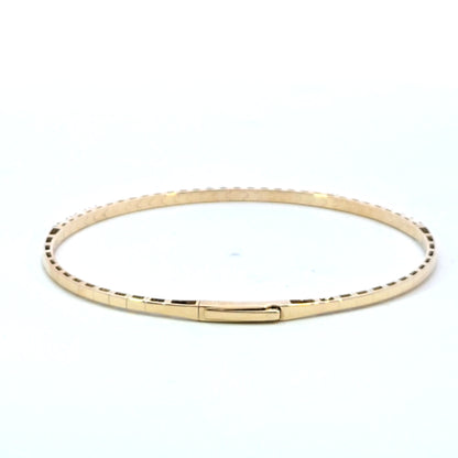 BNH68545. 14K Solid Yellow Gold Diamond and Gemstone Bangle