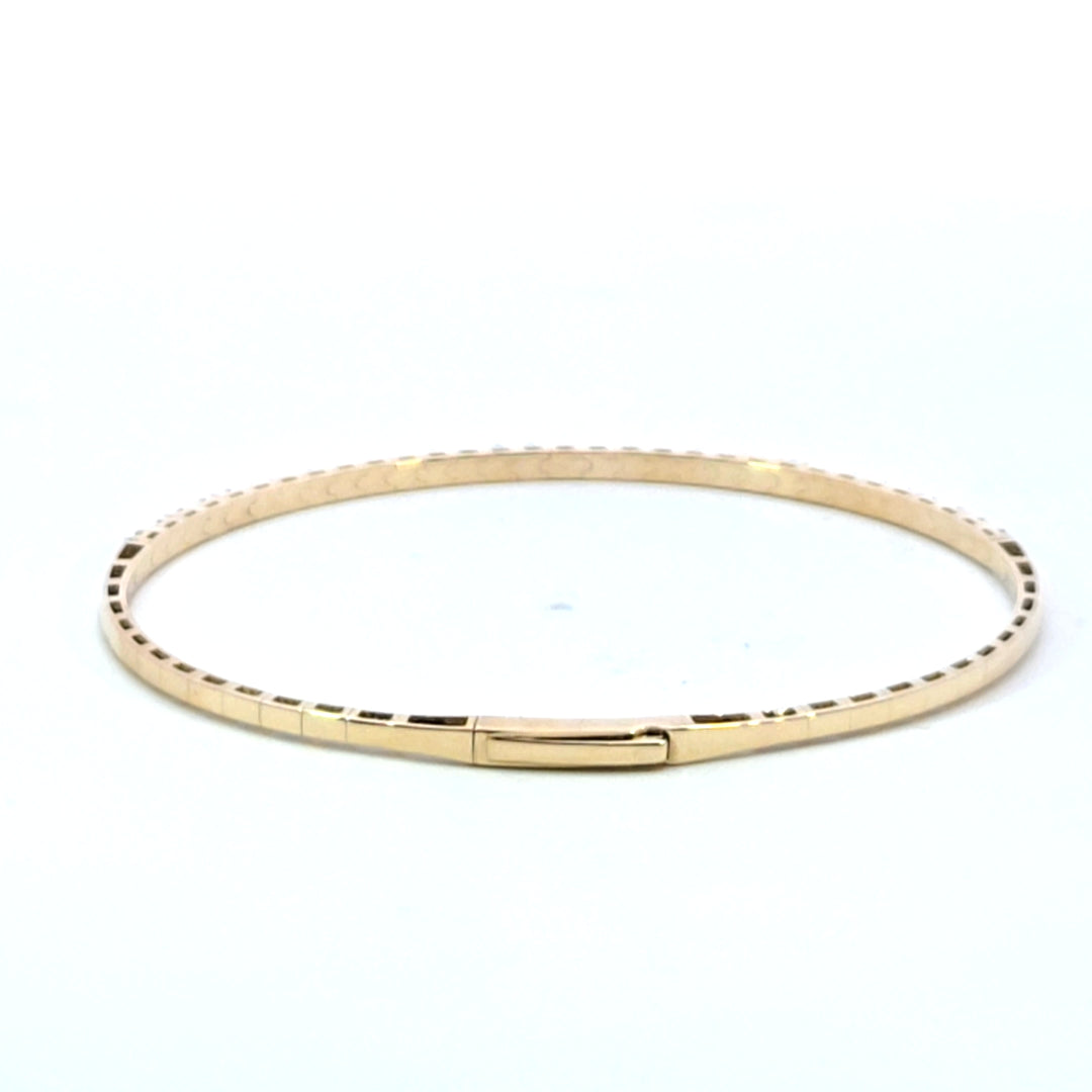 BNH68545. 14K Solid Yellow Gold Diamond and Gemstone Bangle