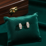 Load image into Gallery viewer, EFH54505. 14K Solid Gold Diamond Baguette Fancy Stud Earrings